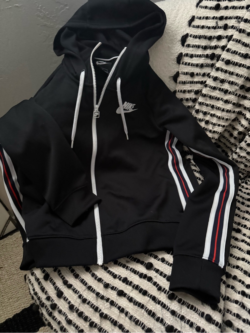 Nike Women's Sportswear FZ Tracksuit Hoodie Sz Medium Black